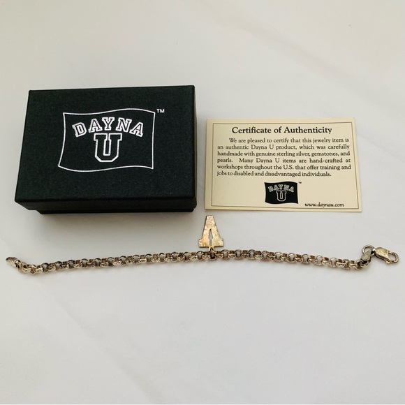 STERLING SILVER VINTAGE VANDERBILT UNIVERSITY CHARM BRACELET MADE IN ITALY NIB - Picture 8 of 11
